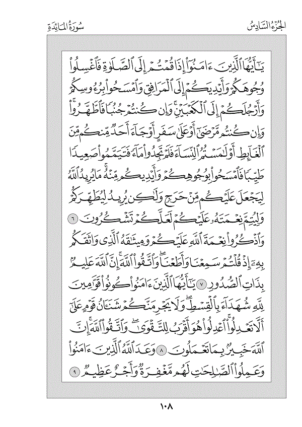 Juz 6 — لَا يُحِبُّ اللَّهُ (Lā Yuḥibbu-llāhu)