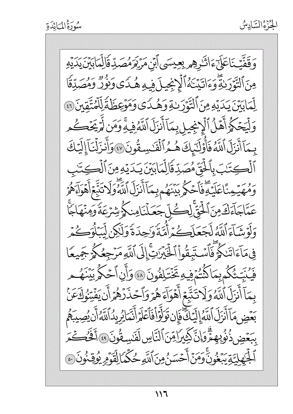 Juz 6 — لَا يُحِبُّ اللَّهُ (Lā Yuḥibbu-llāhu)
