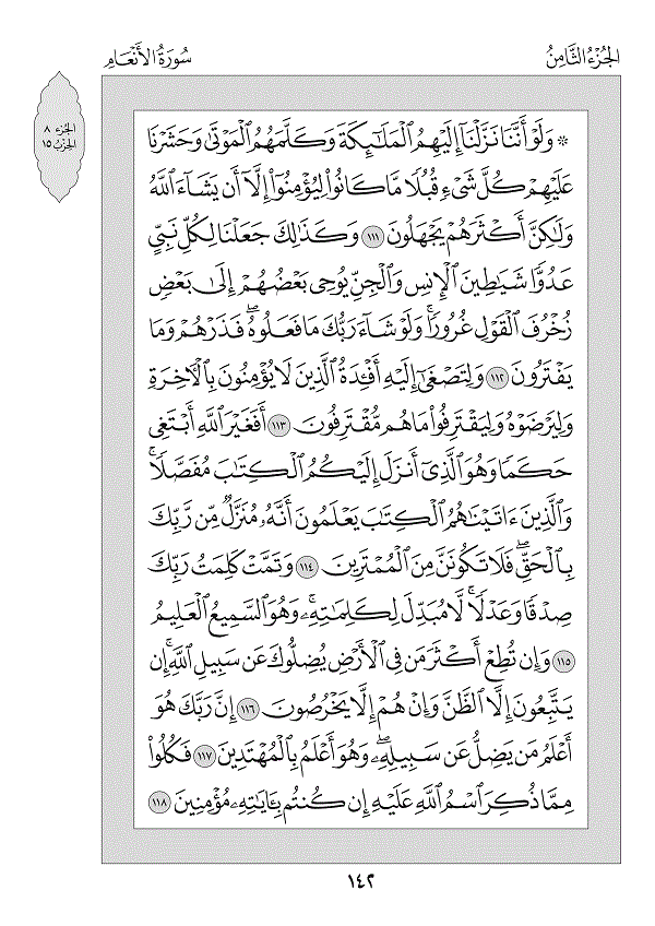 Juz 8 — وَلَوْ أَنَّنَا (Walaw Annanā)